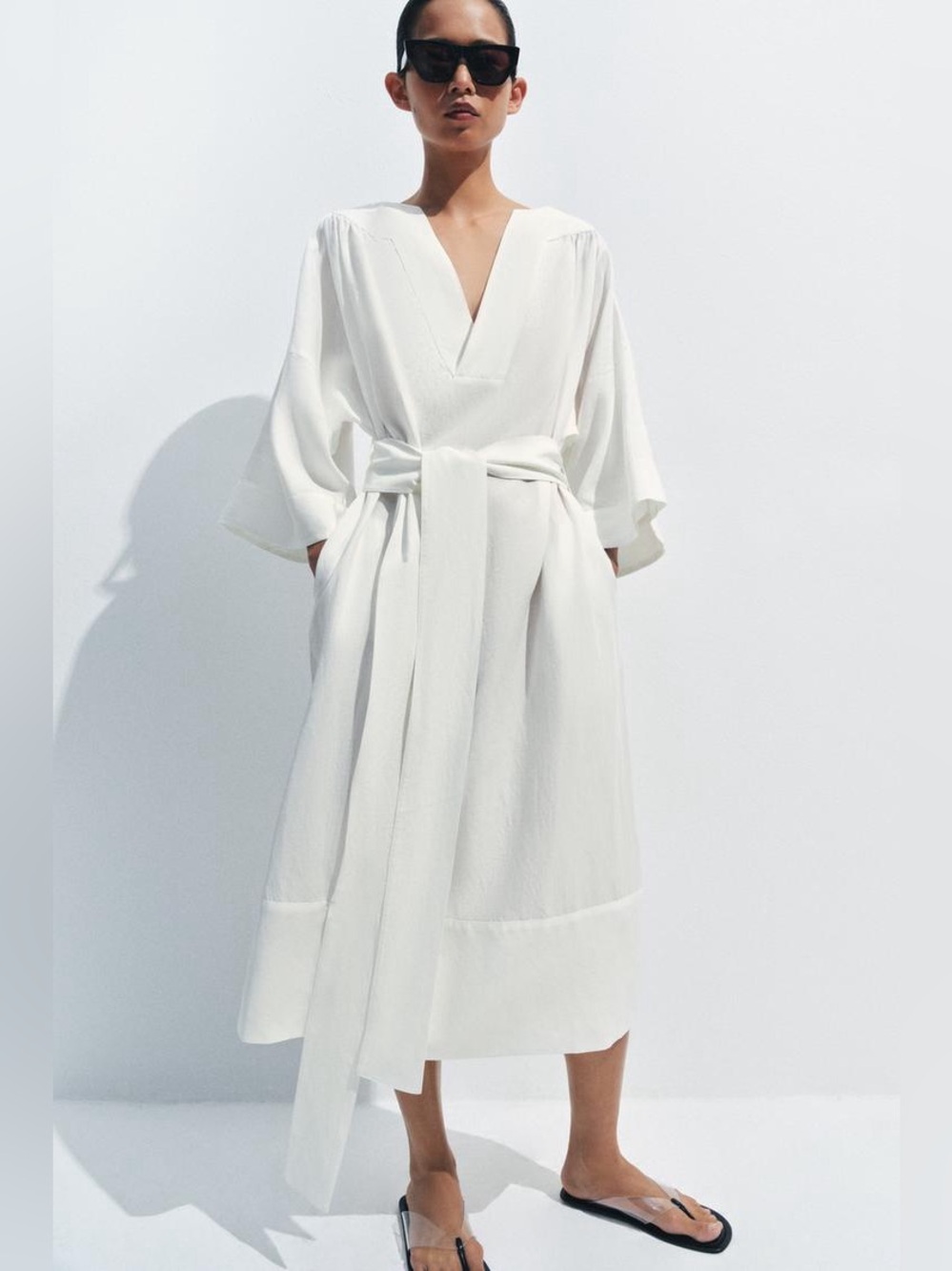 ZARA BELTED TUNIC DRESS ZW COLLECTION
